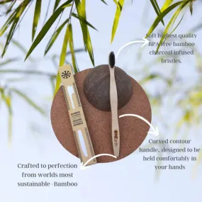 ONEarth Bamboo Premium Toothbrush - Pack of 1 Charcoal