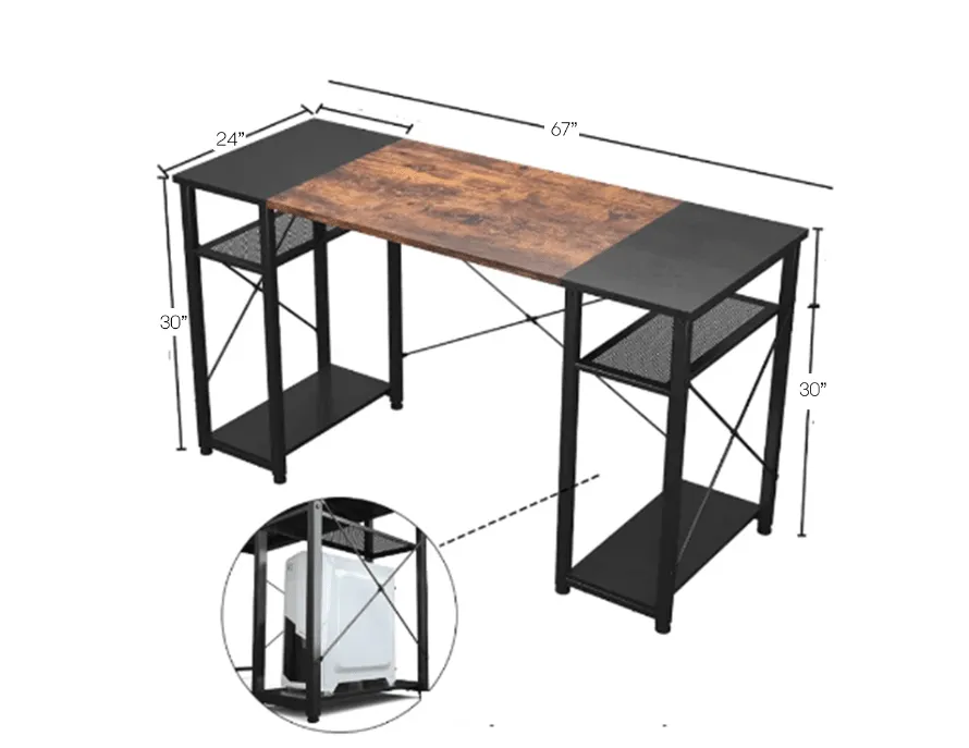 Orion Computer Table 67" with CPU Compartment