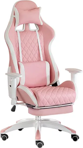 Pink PU Leather Computer Gaming Chair for Women