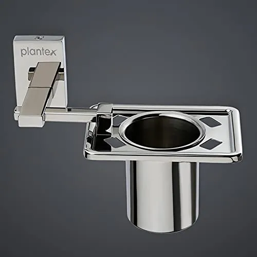 Plantex 304 Grade Stainless Steel Tumbler Holder/Tooth Brush Holder/Bathroom Accessories - Senso (Chrome)