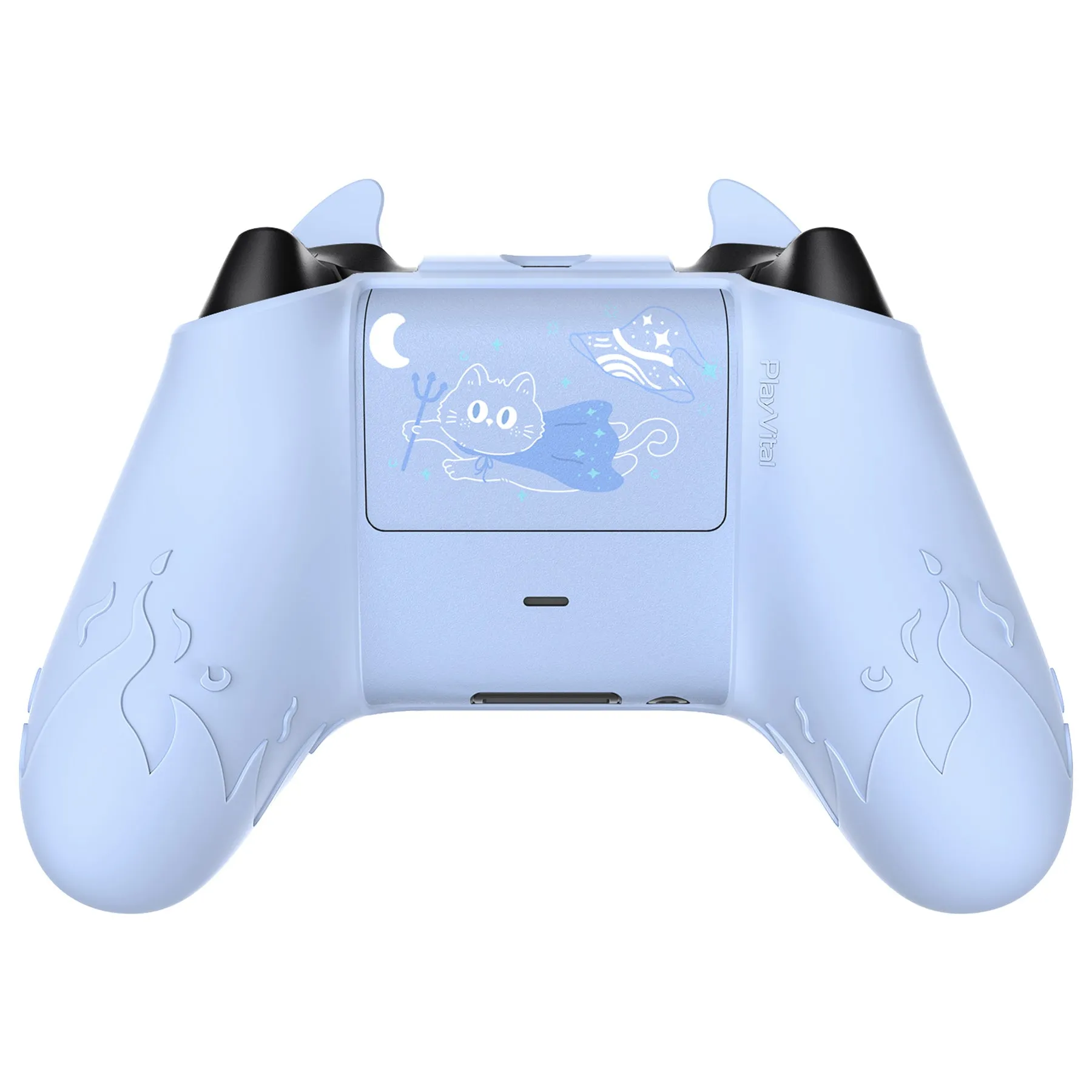 PlayVital Cute Demon Silicone Cover with Thumb Grip Caps for Xbox Series X/S Controller & Xbox Core Wireless Controller - Blue - PUKX3P002