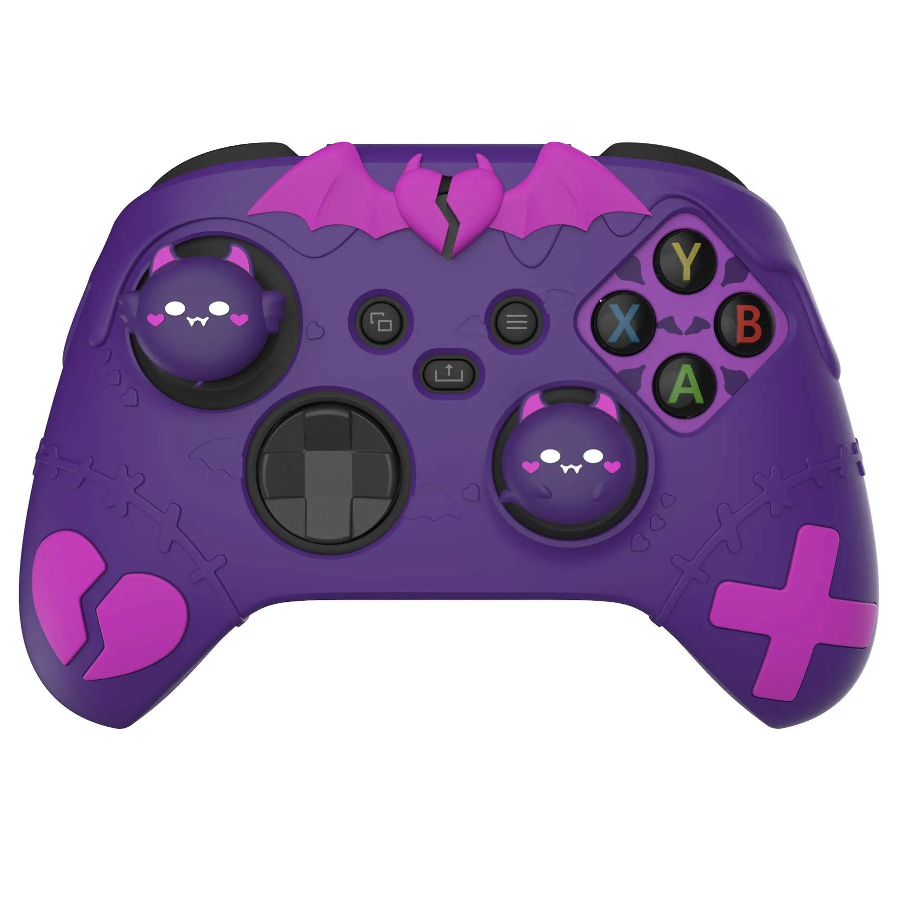 PlayVital Gothic Imp Series Cute Silicone Skin for Xbox Series X/S Controller, Anti-Slip Grip Silicone Cover, Protective Silicone Case for Xbox Core Controller with Thumb Grips - Purple - ZEEX3P002