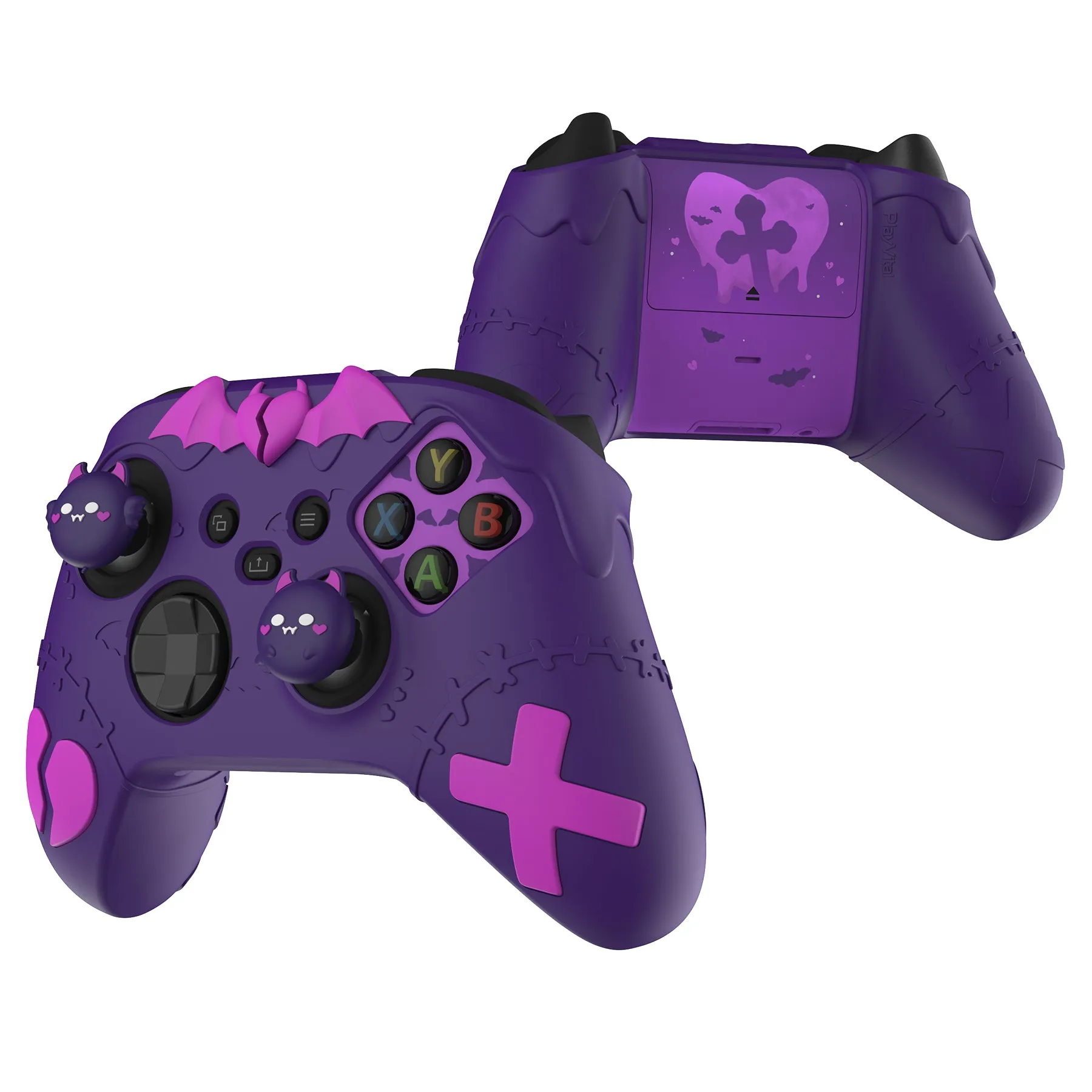 PlayVital Gothic Imp Series Cute Silicone Skin for Xbox Series X/S Controller, Anti-Slip Grip Silicone Cover, Protective Silicone Case for Xbox Core Controller with Thumb Grips - Purple - ZEEX3P002