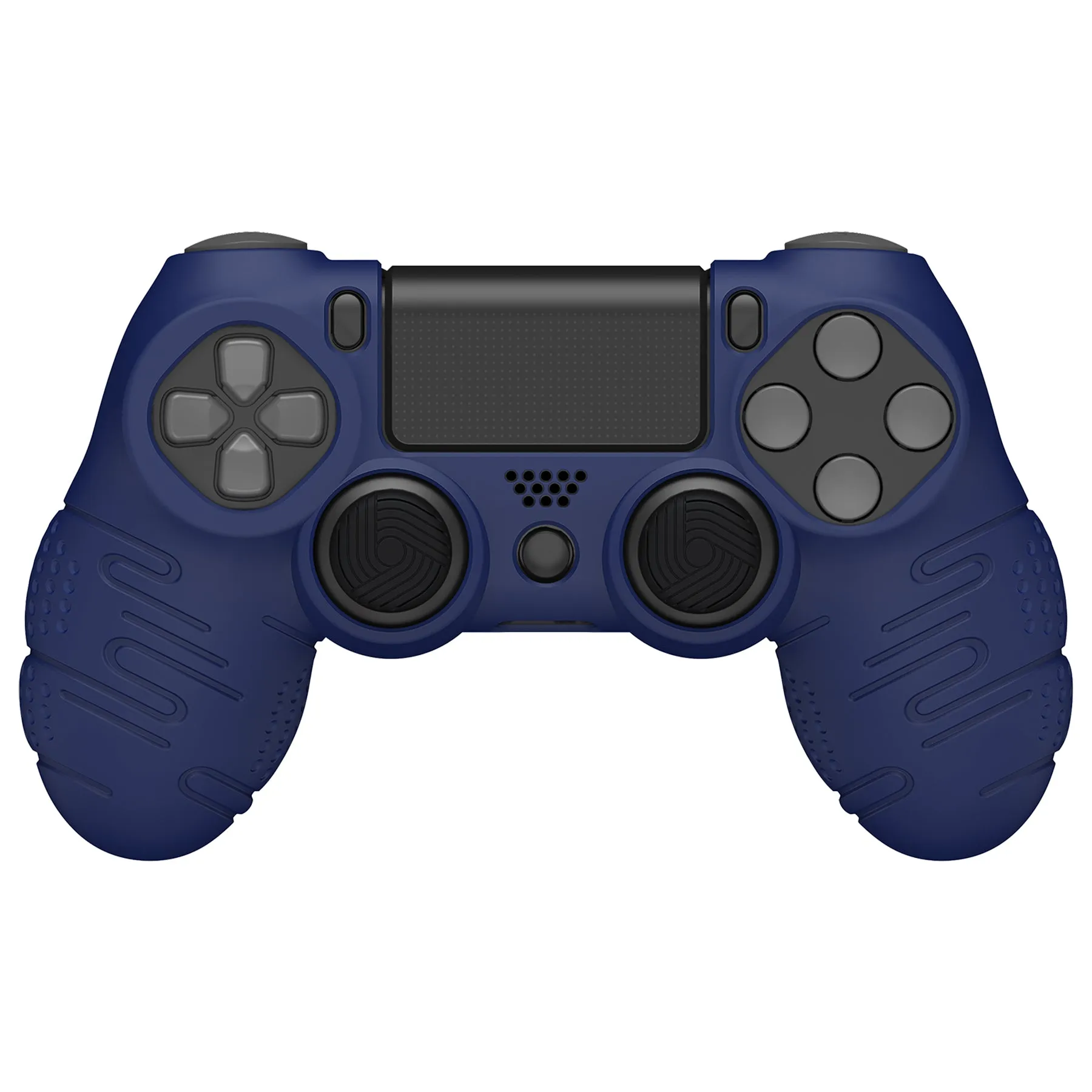 PlayVital Line & Dot Midnight Blue Silicone Cover Skin for ps4 Controller, Anti-Slip Soft Protector Case Cover with Thumb Grip Caps for ps4 for ps4 Slim for ps4 Pro Controller - CLRP4P005