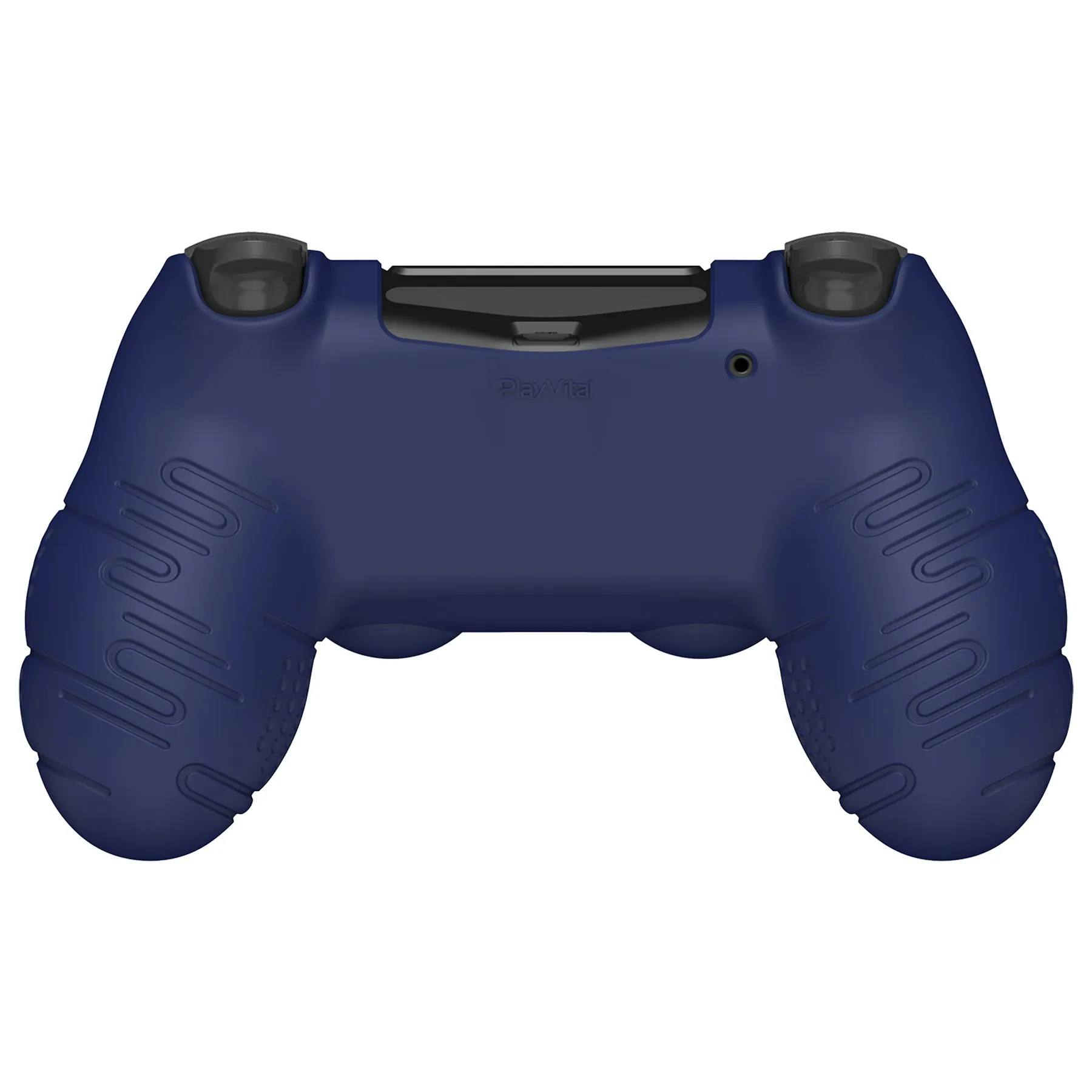 PlayVital Line & Dot Midnight Blue Silicone Cover Skin for ps4 Controller, Anti-Slip Soft Protector Case Cover with Thumb Grip Caps for ps4 for ps4 Slim for ps4 Pro Controller - CLRP4P005