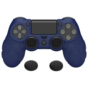 PlayVital Line & Dot Midnight Blue Silicone Cover Skin for ps4 Controller, Anti-Slip Soft Protector Case Cover with Thumb Grip Caps for ps4 for ps4 Slim for ps4 Pro Controller - CLRP4P005