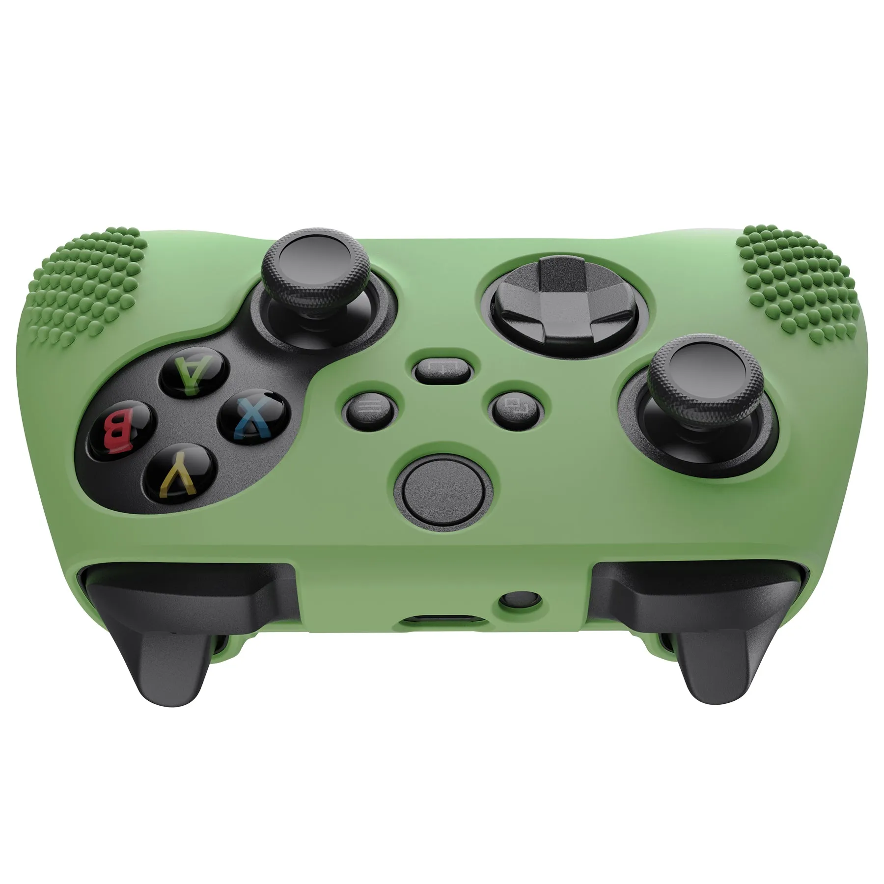 PlayVital Matcha Green 3D Studded Edition Anti-slip Silicone Cover Skin for Xbox Series X Controller, Soft Rubber Case Protector for Xbox Series S Controller with 6 Black Thumb Grip Caps - SDX3021