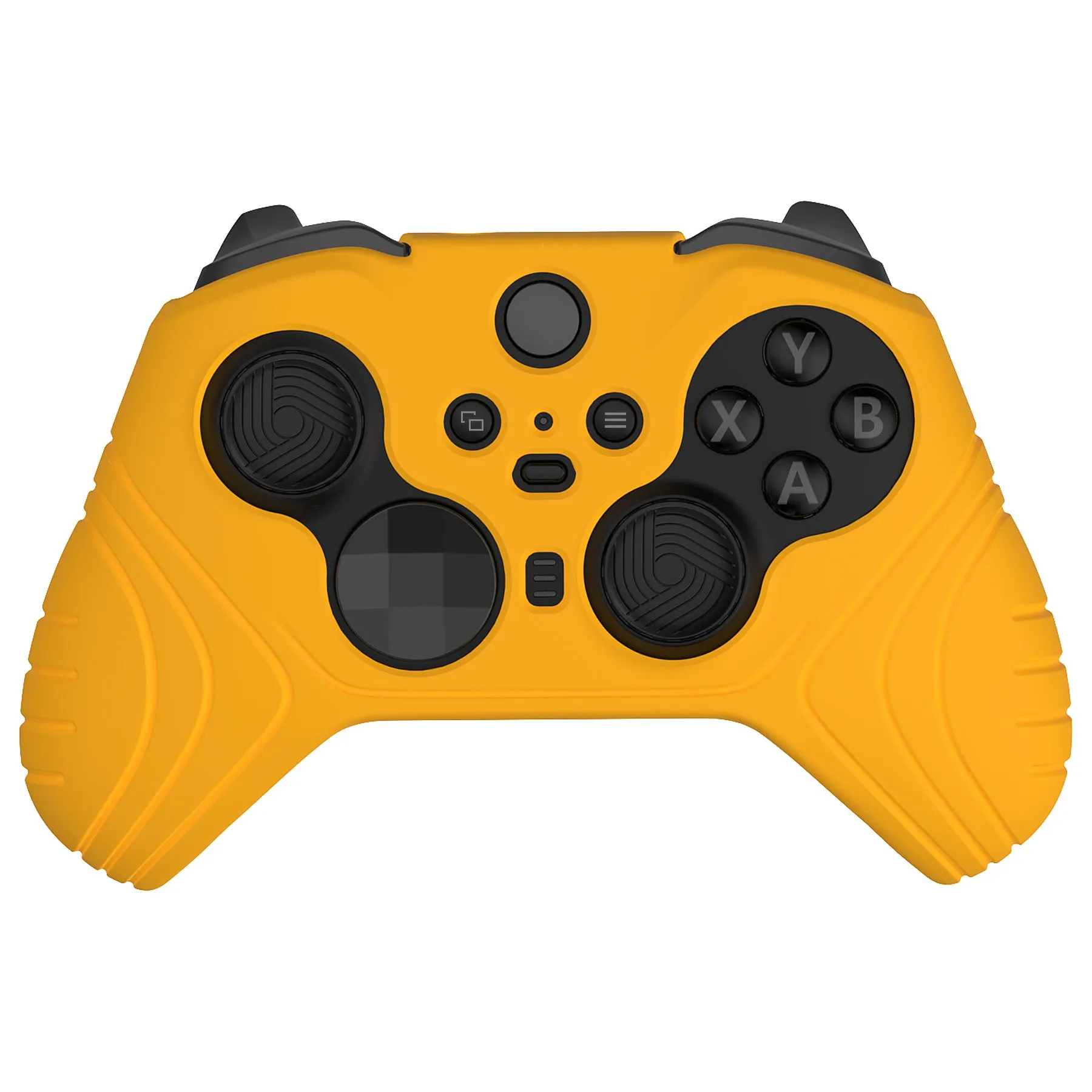 PlayVital Samurai Edition Anti Slip Silicone Case Cover for Xbox Elite Wireless Controller Series 2, Ergonomic Soft Rubber Skin Protector for Xbox Elite Series 2 with Thumb Grip Caps - Caution Yellow - XBE2M013