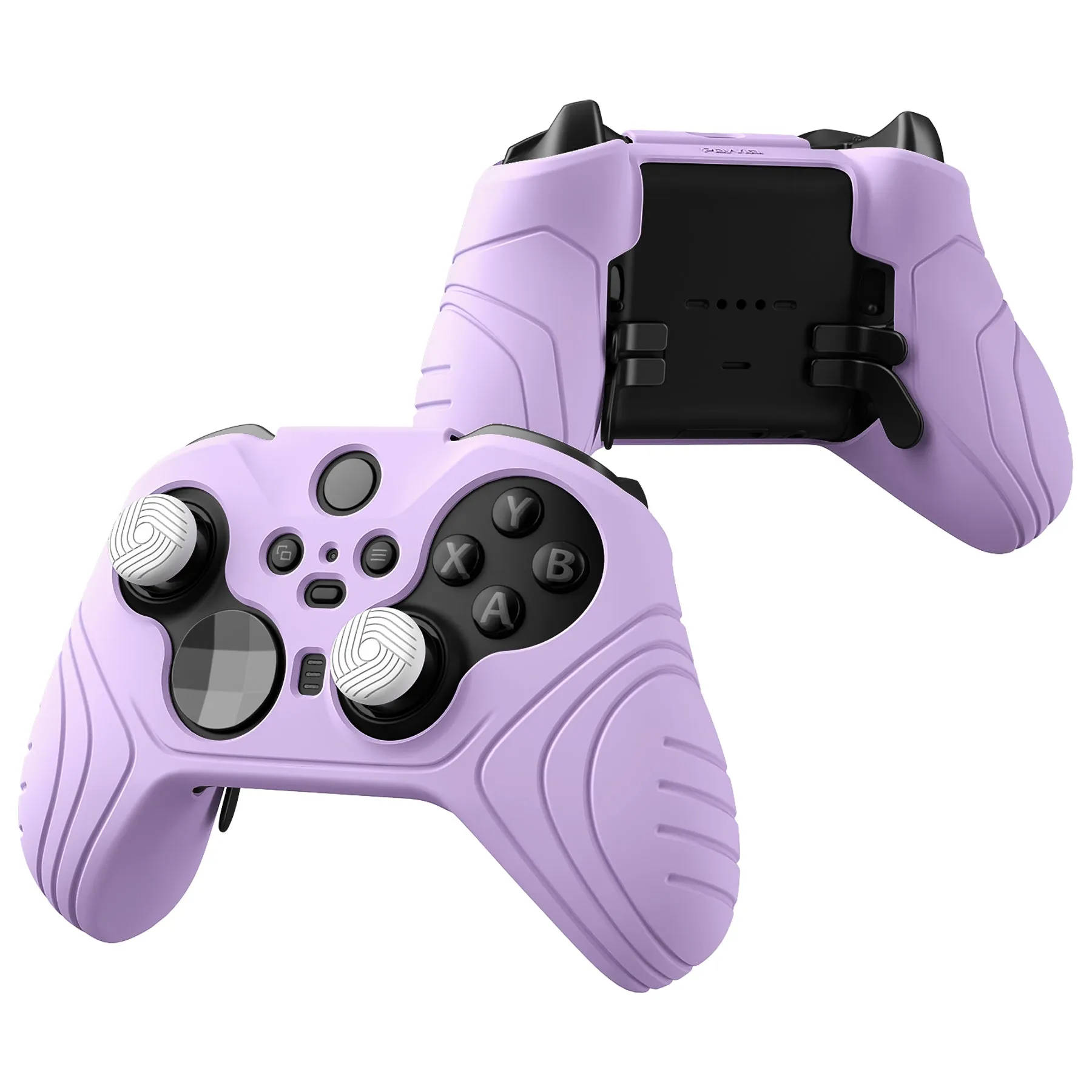 PlayVital Samurai Edition Anti Slip Silicone Case Cover for Xbox Elite Wireless Controller Series 2, Ergonomic Soft Rubber Skin Protector for Xbox Elite Series 2 with Thumb Grip Caps - Mauve Purple - XBE2M010