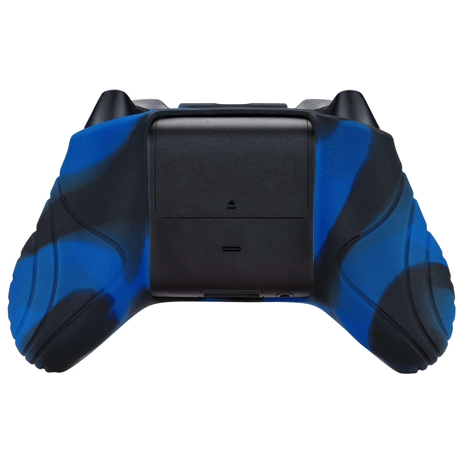 PlayVital Samurai Edition Black & Blue Anti-slip Controller Grip Silicone Skin, Ergonomic Soft Rubber Protective Case Cover for Xbox Series S/X Controller with Black Thumb Stick Caps - WAX3022