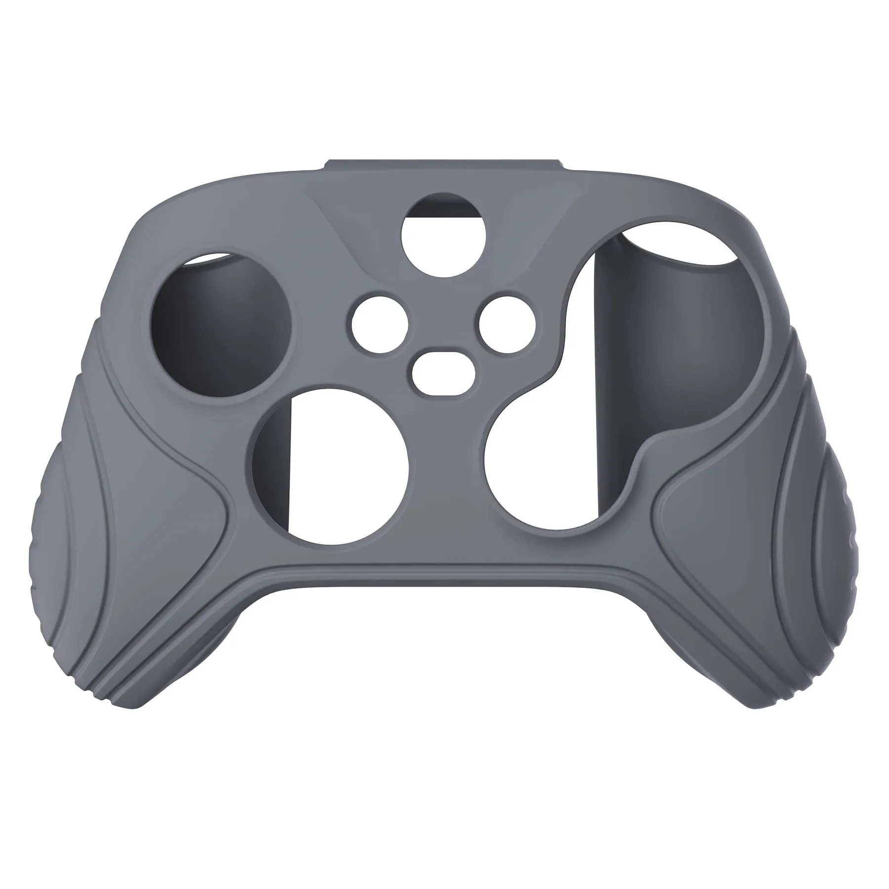 PlayVital Samurai Edition Gray Anti-slip Controller Grip Silicone Skin, Ergonomic Soft Rubber Protective Case Cover for Xbox Series S/X Controller with Black Thumb Stick Caps - WAX3006