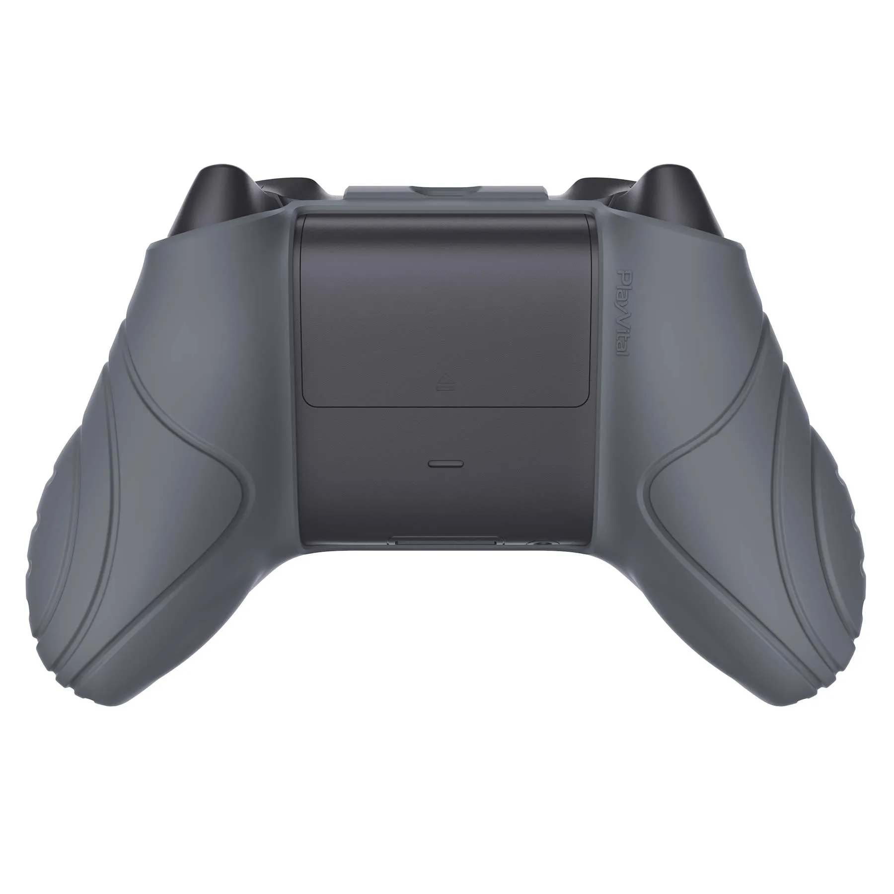 PlayVital Samurai Edition Gray Anti-slip Controller Grip Silicone Skin, Ergonomic Soft Rubber Protective Case Cover for Xbox Series S/X Controller with Black Thumb Stick Caps - WAX3006