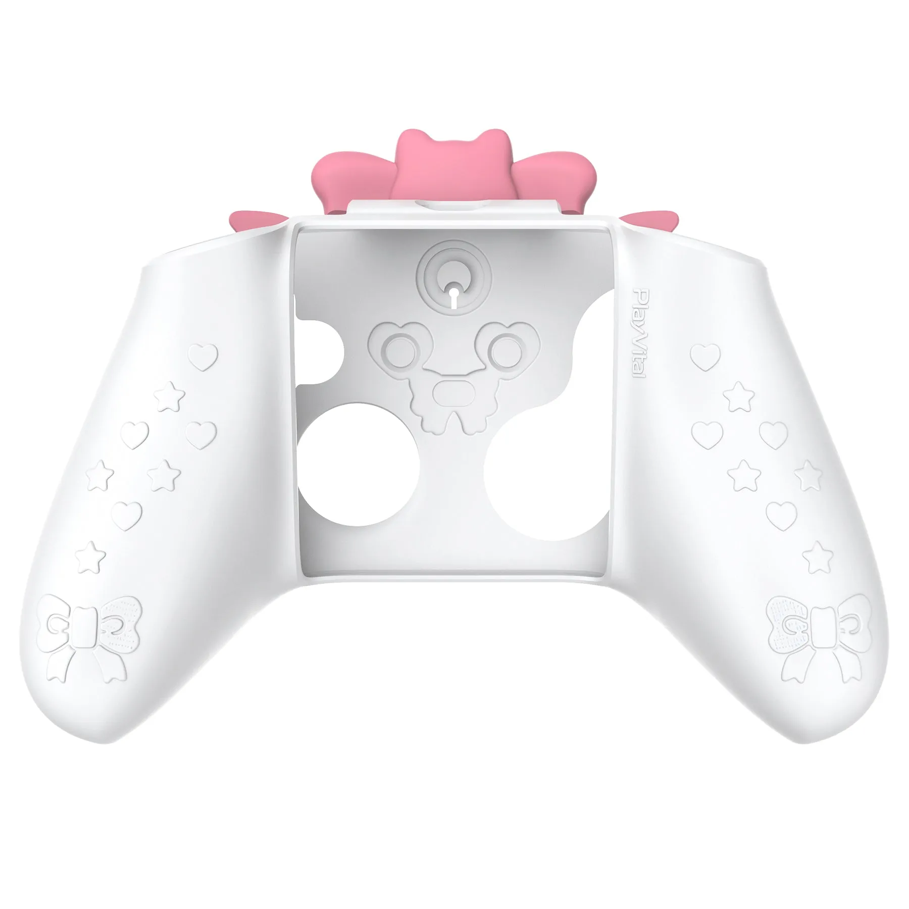 PlayVital Sweetheart Kitty Silicone Cover Compatible with Xbox Series X/S Controller with Thumb Grips and Stickers, Soft Rubber Protector with Anti-Slip Grip for Xbox Core Controller - White - XEEX3P002