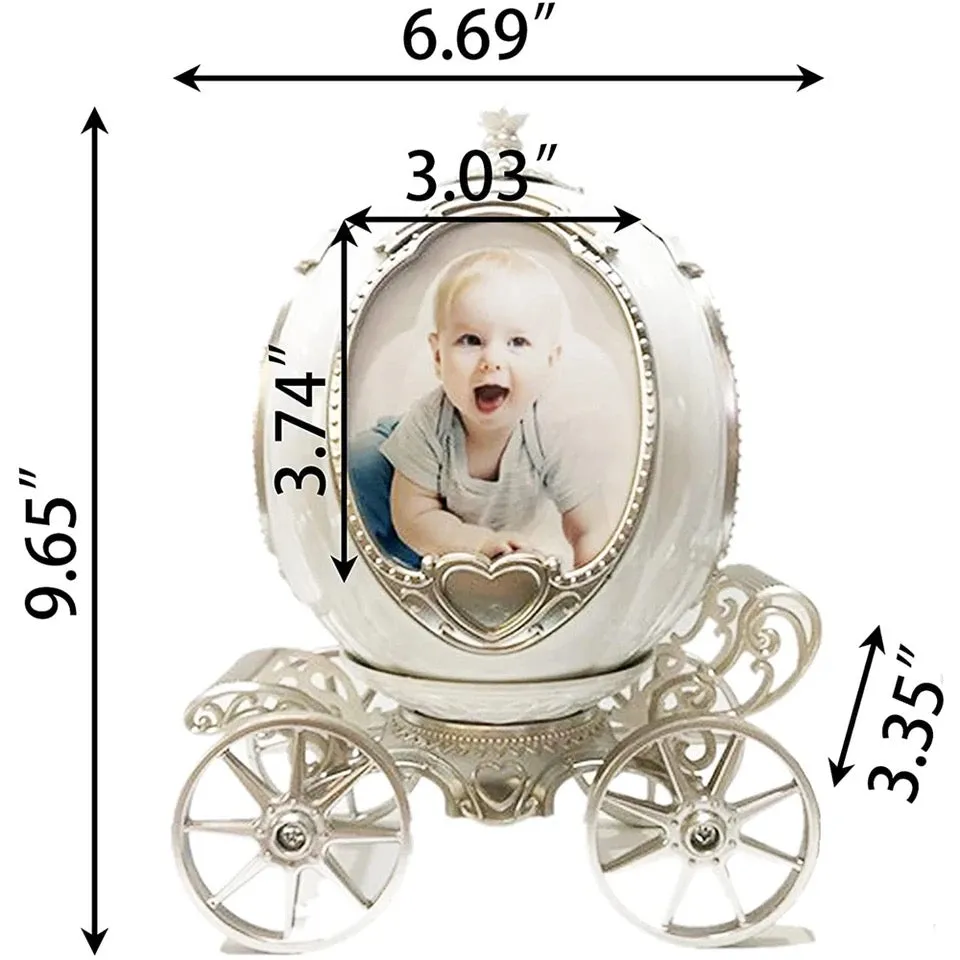 Princess Carriage Photo Holder Music Box Gift