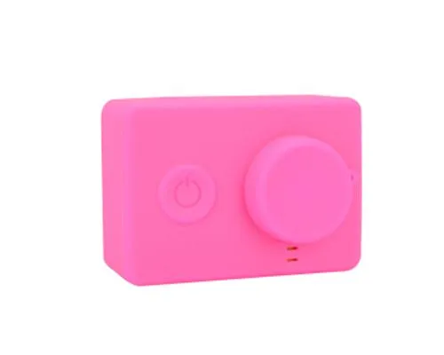 Protective Silicone Case/ Lens Cap for Xiaomi Yi Action Camera-Magenta