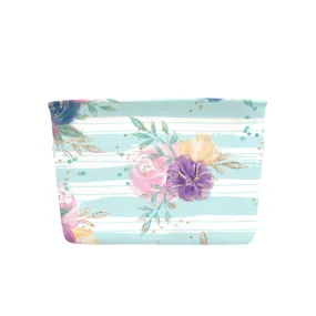 Purple and Pink floral Blue Stripes Fabric Storage Basket