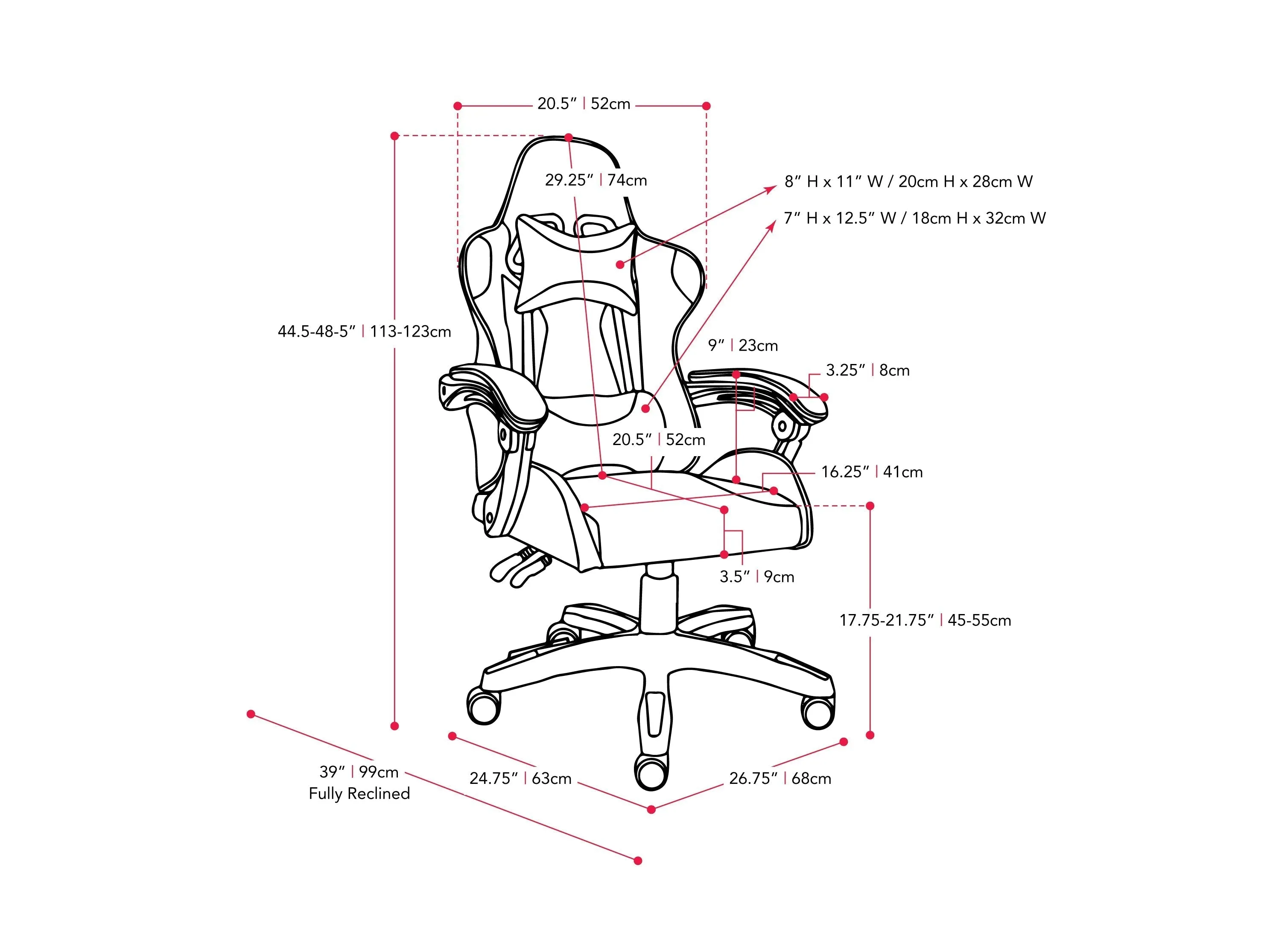 Purple and White Gaming Office Chair