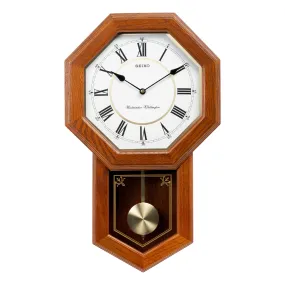 QXH110B DUAL CHIME MUSICAL OAK WOOD PENDULUM CLOCK