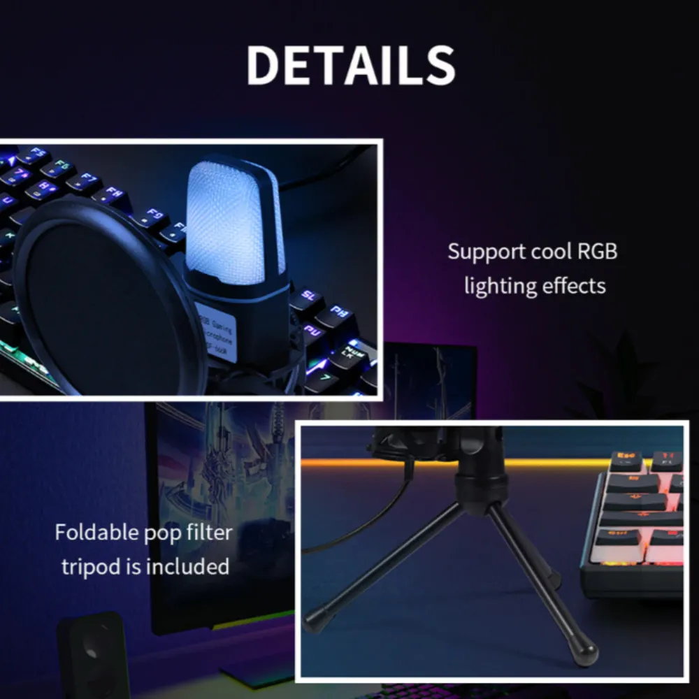 RGB Gaming Desktop Microphone