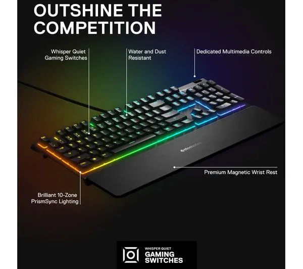 SteelSeries Apex 3 RGB USB Gaming Keyboard