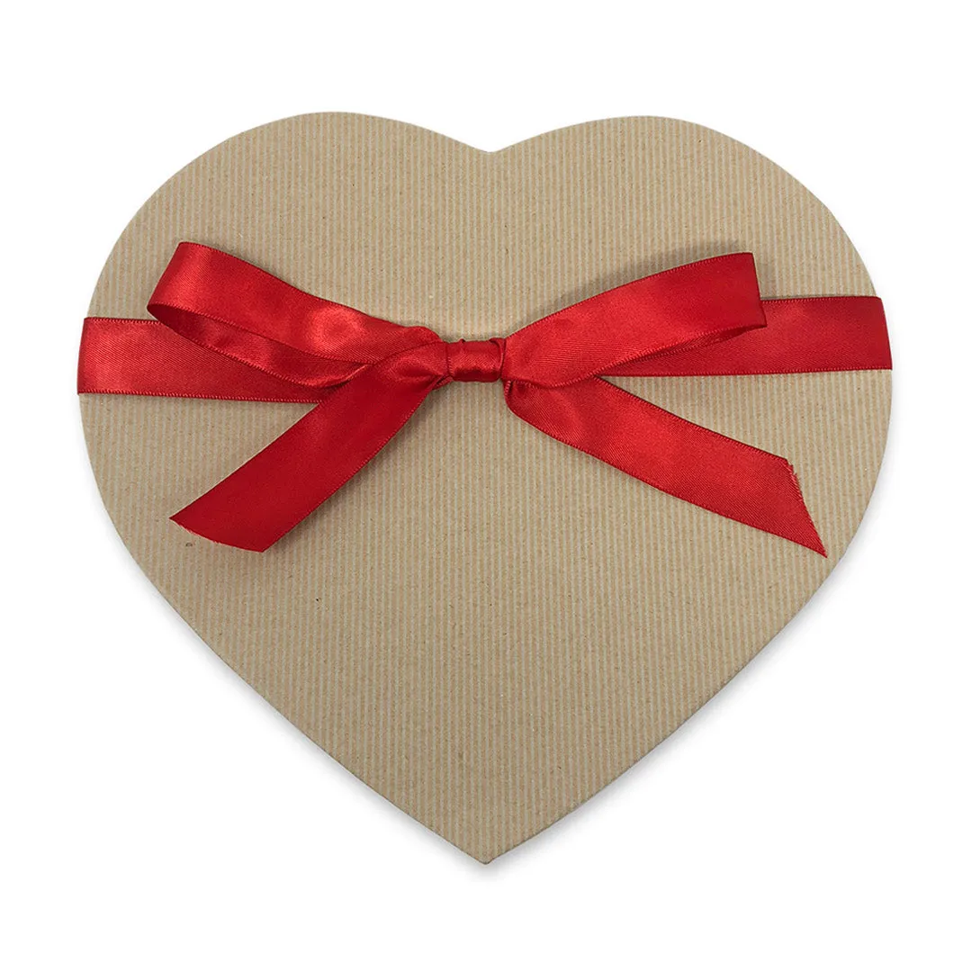 tan heart gift box with ribbon (socks sold separately) - holds 1-2 pairs