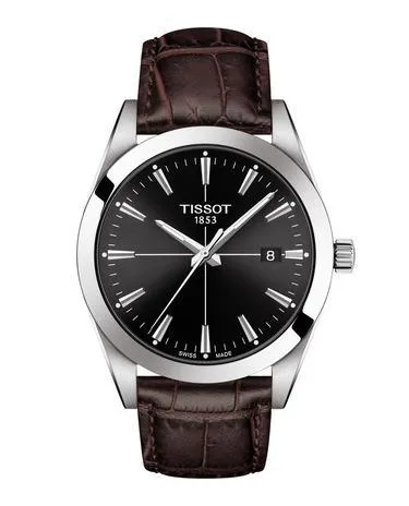 Tissot Gentleman Brown Leather Watch T1274101605101