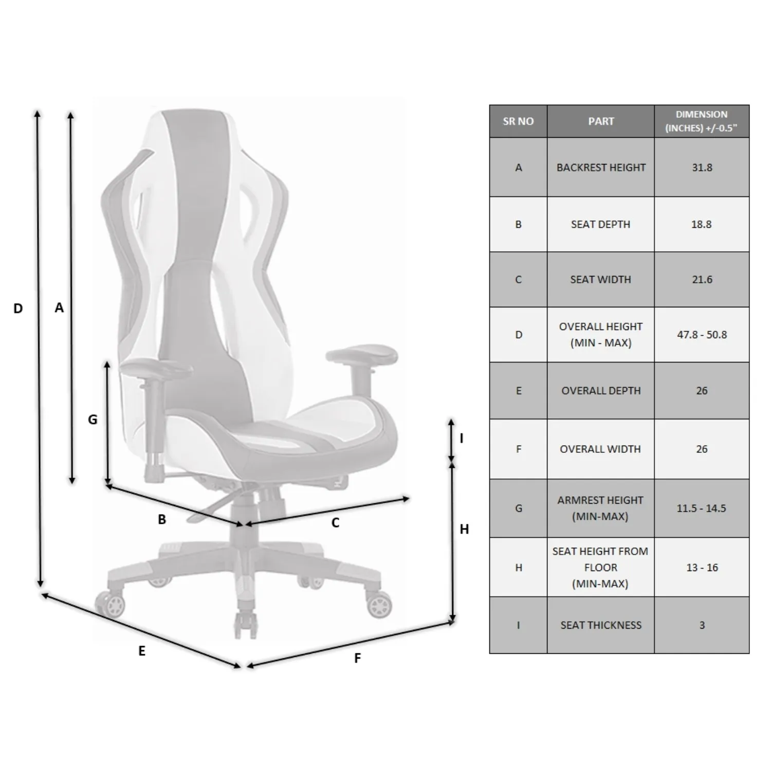 TITAN-X SERIES/ 2031 GAMING CHAIR (BLACK-ORANGE-WHITE)