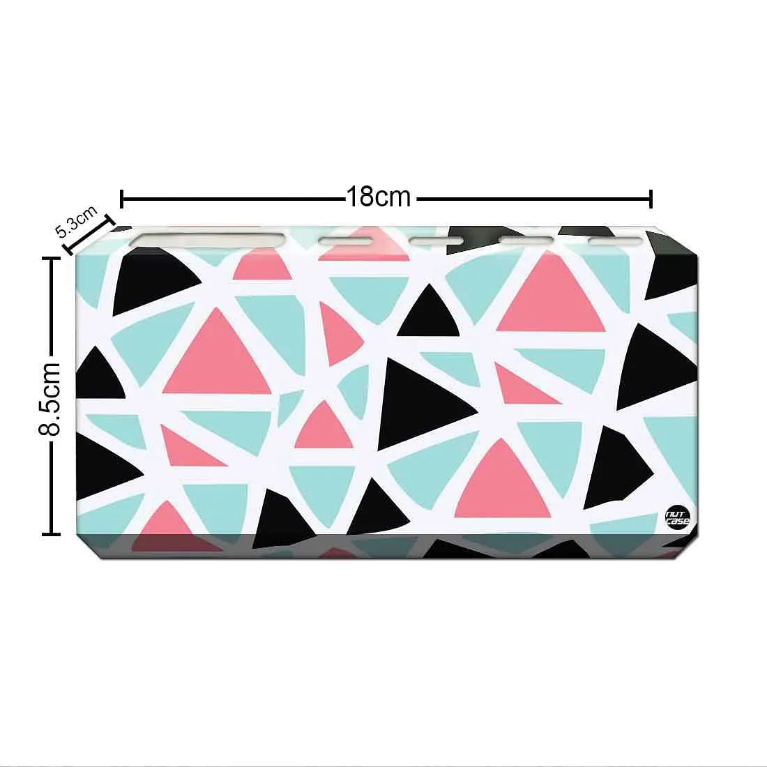 Toothbrush Holder Wall Mounted -Triangles Pattern Black and Pink