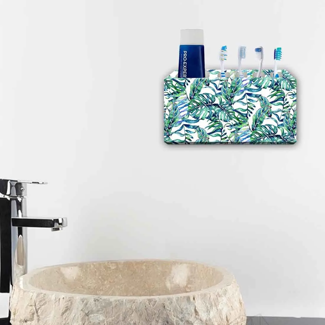 Toothbrush Holder Wall Mounted -Tropical Leaf