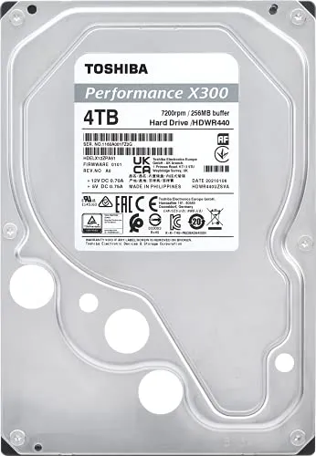 Toshiba 8TB X300 Performance & Gaming 3.5-Inch Internal Hard Drive – CMR SATA 6 GB/s 7200 RPM 256 MB Cache - New - HDWR480XZSTA