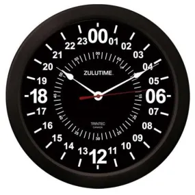 Trintec - 14'' ZuluTime 24-Hour Clock - Black | ZT24-HR14-B