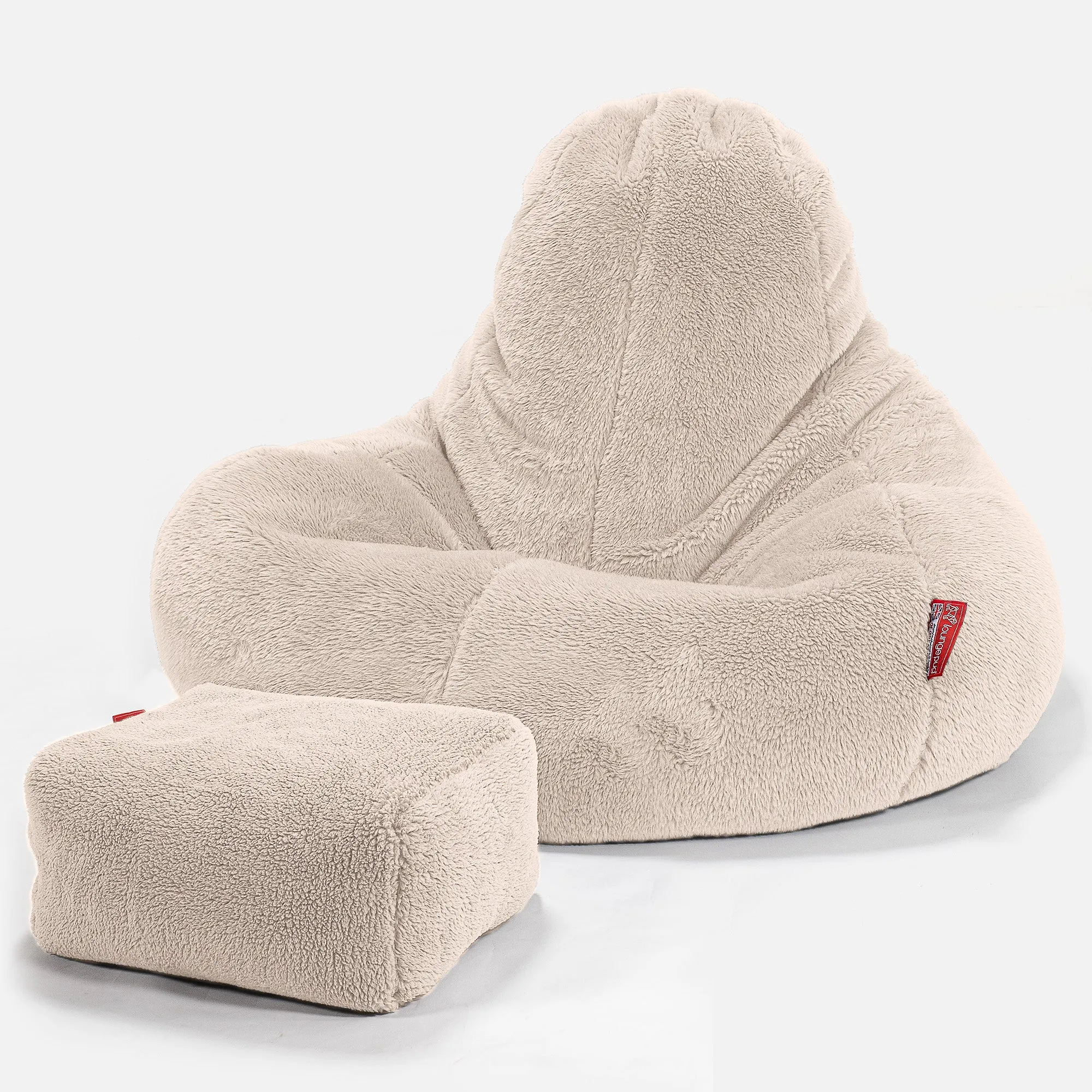 Ultra Lux Gaming Bean Bag Chair - Teddy Faux Fur Cream