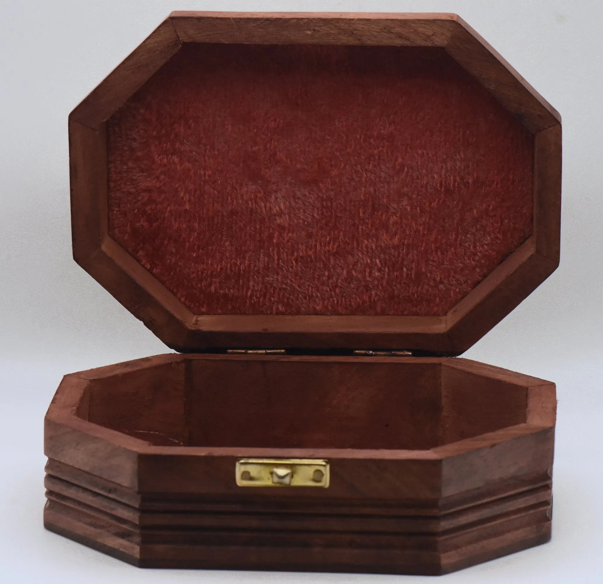 Vintage Wood and Brass Jewelry Box