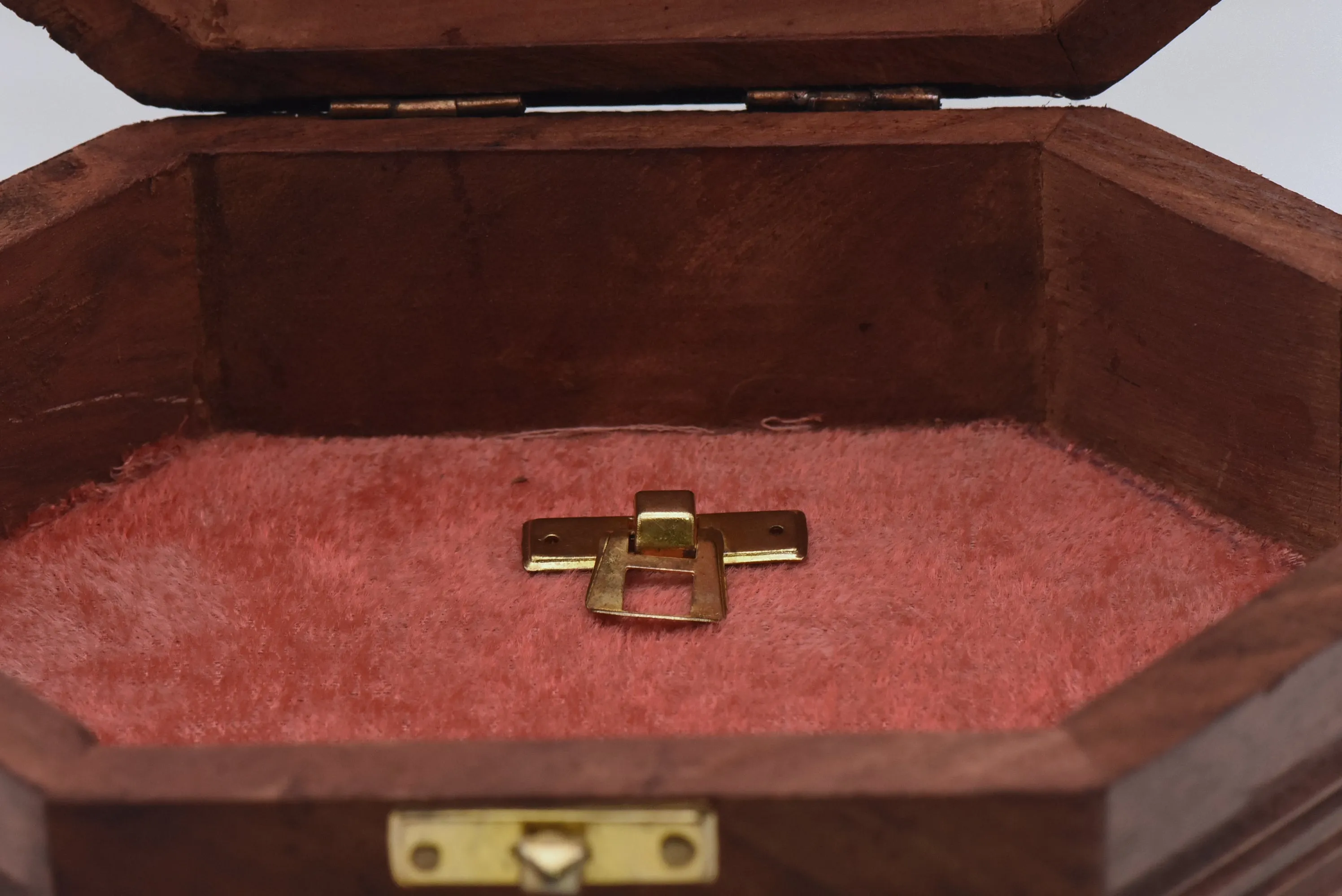 Vintage Wood and Brass Jewelry Box