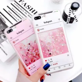 White Pink Screenshot Glitter Iphone Cover Case