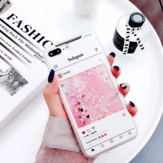 White Pink Screenshot Glitter Iphone Cover Case