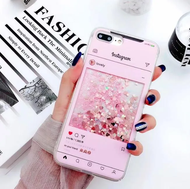 White Pink Screenshot Glitter Iphone Cover Case