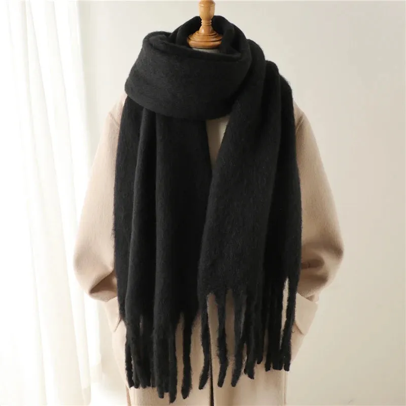 Winter Scarf for Women Cashmere Warm Solid Thick Soft Pashmina Wraps Bufanda Scarf