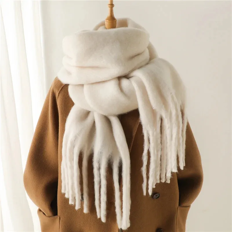 Winter Scarf for Women Cashmere Warm Solid Thick Soft Pashmina Wraps Bufanda Scarf