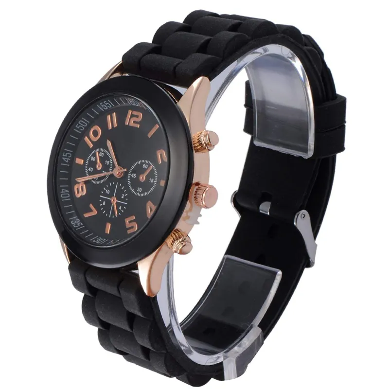 Women's Silicone Gel Ceramic Style Jelly Band Classic Watch