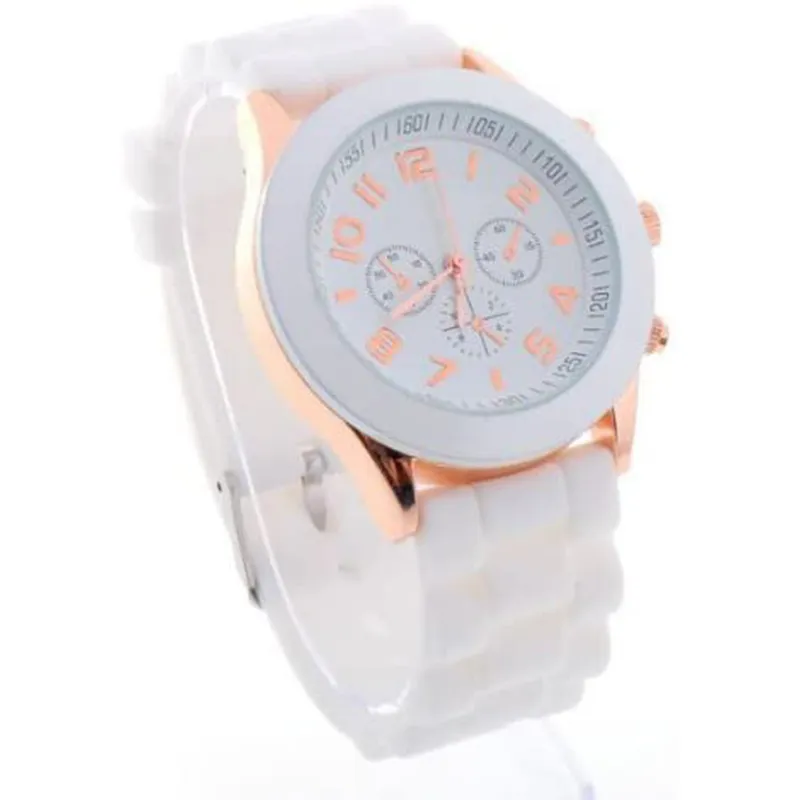 Women's Silicone Gel Ceramic Style Jelly Band Classic Watch