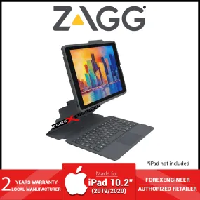 ZAGG Pro Keys with Trackpad for Apple iPad 10.2 inch 7th - 8th - 9th Gen ( 2019 - 2021 ) - Charcoal (Barcode: 840056143432 )