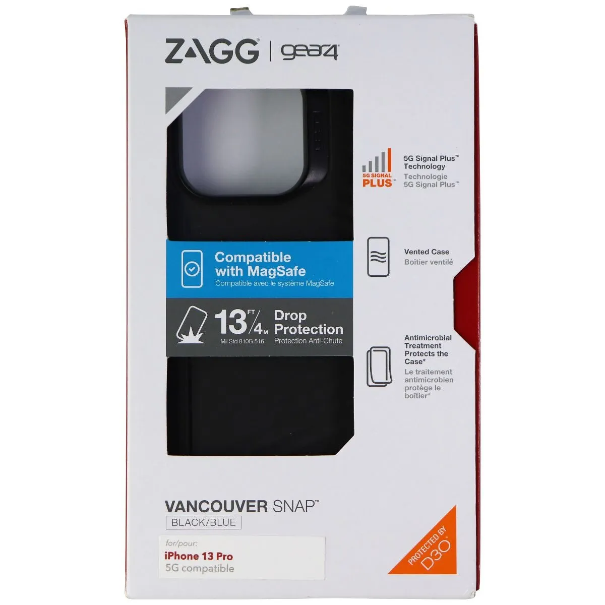 ZAGG Vancouver Snap Series Case for MagSafe for iPhone 13 Pro - Black/Blue