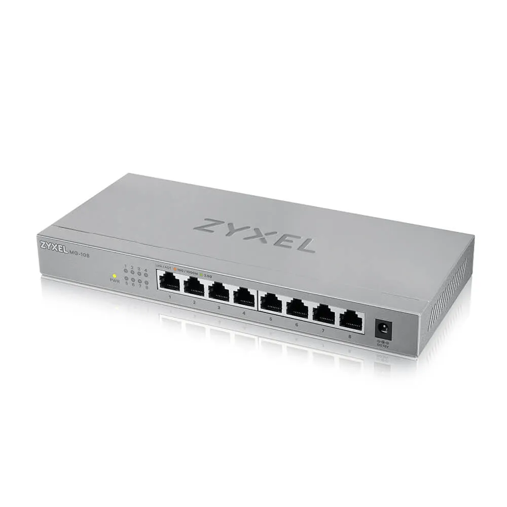 Zyxel Mg-108 - Switch - Unmanaged - 8 X 100/1000/2.5G Base-T - Desktop