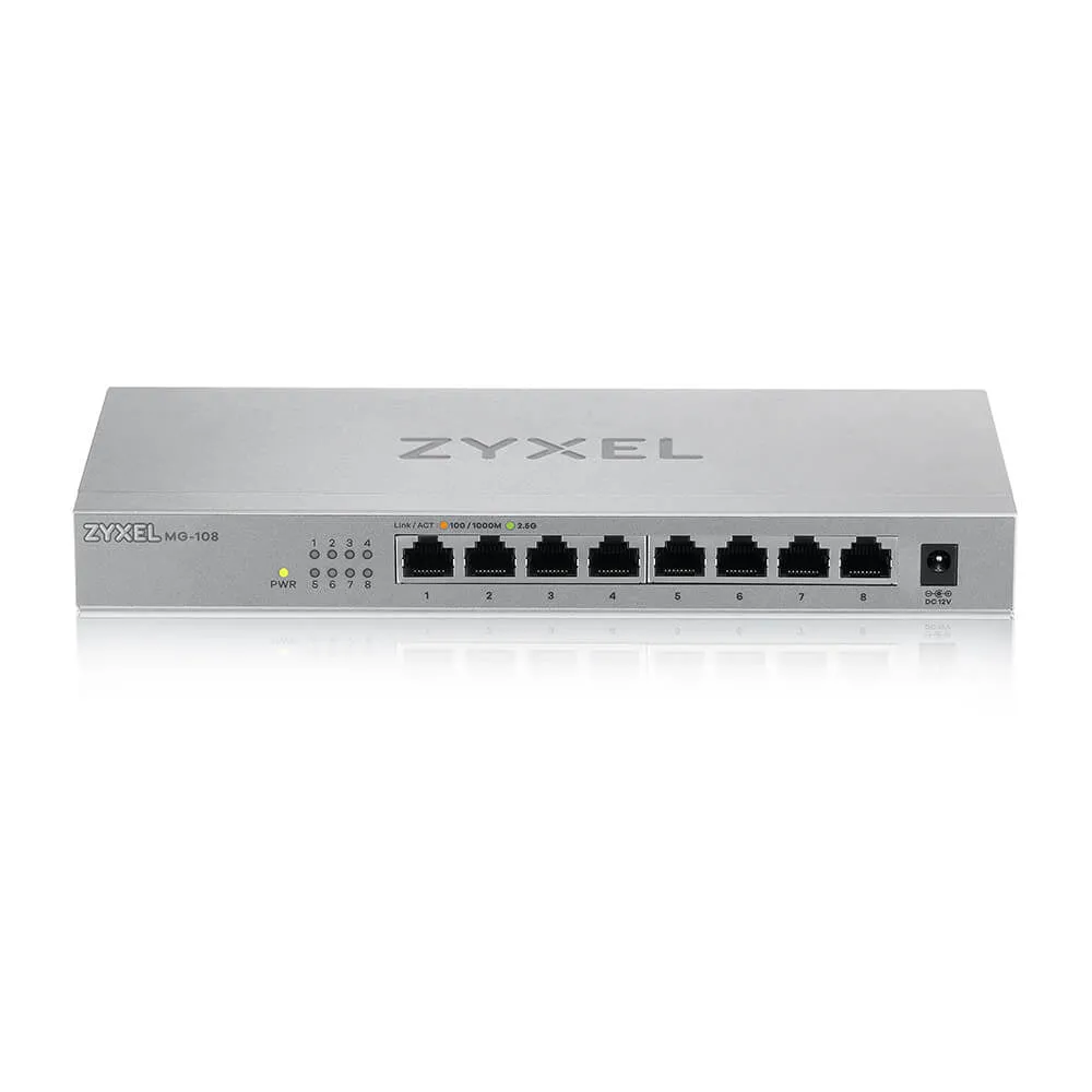 Zyxel Mg-108 - Switch - Unmanaged - 8 X 100/1000/2.5G Base-T - Desktop